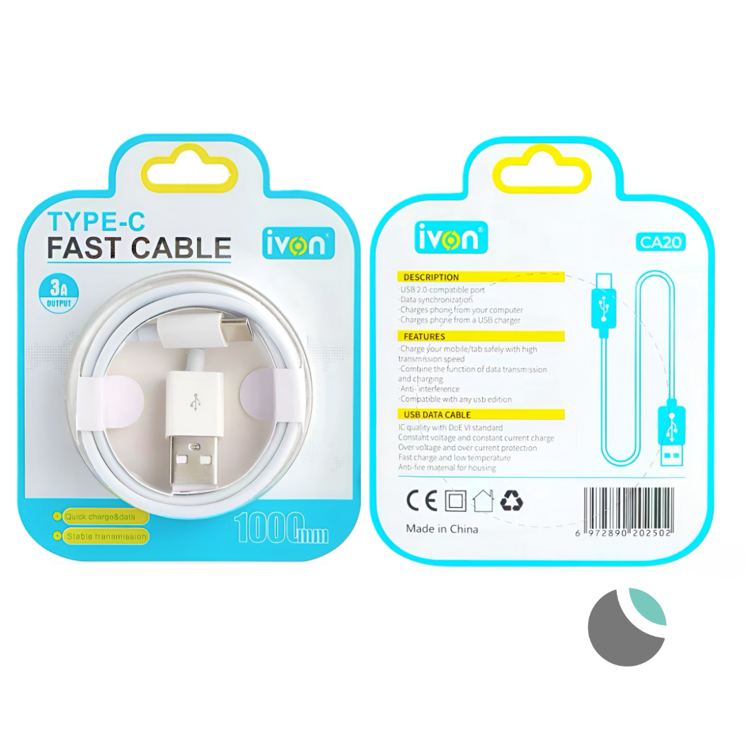 Cable USB a USB-C 1MT IVON