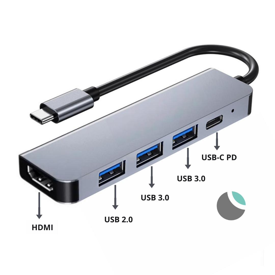 Hub Adaptador USB-C 5 en 1