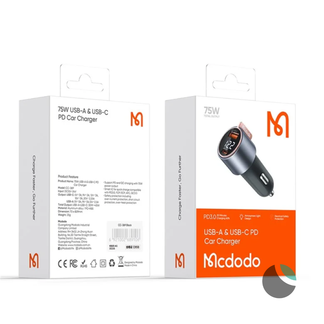 Cargador de Auto MCdodo 75W