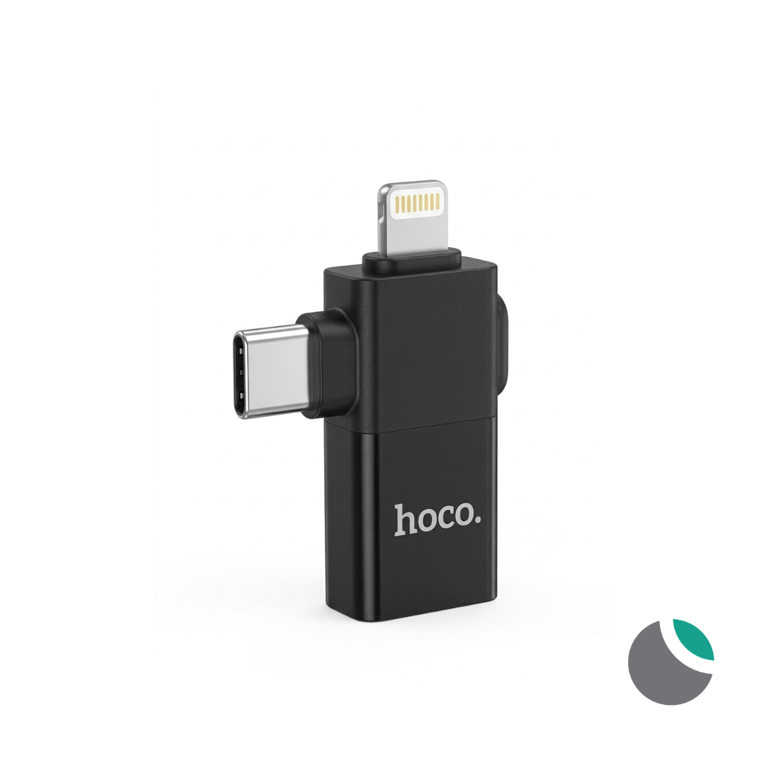 Adaptador Hoco UA17 Lightning y Tipo-C macho a USB