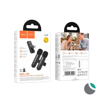 Microfono Dual Hoco L20A Doble Tipo C y Lightning