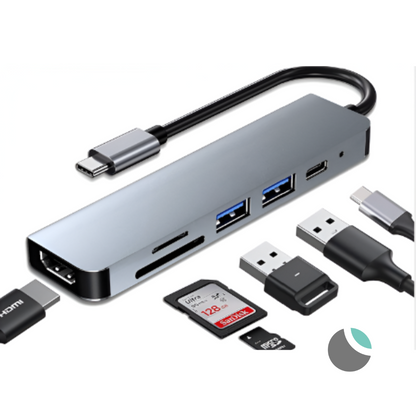 Hub Adaptador USB-C 6 en 1